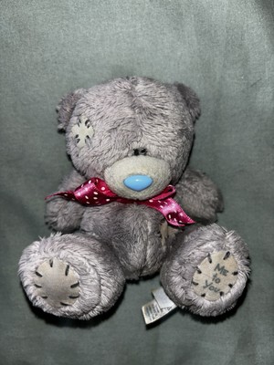 Kleiner grauer flauschiger Me To You Bär süßes Stofftier offizielle Sammler rosa Schleife   