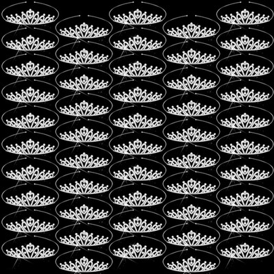 50 Pcs Tiaras Bulk for Girls Princess Crown Rhinestone Tiaras Bendable Adjustabl