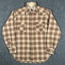 VTG 60s Pendleton High Grade Western Wear Men's M 100 Virgin Wool Pearl Snap