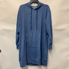 White Mark Womens Plus 1X Heather Blue Drawstring Sweatshirt PREOWNED A71