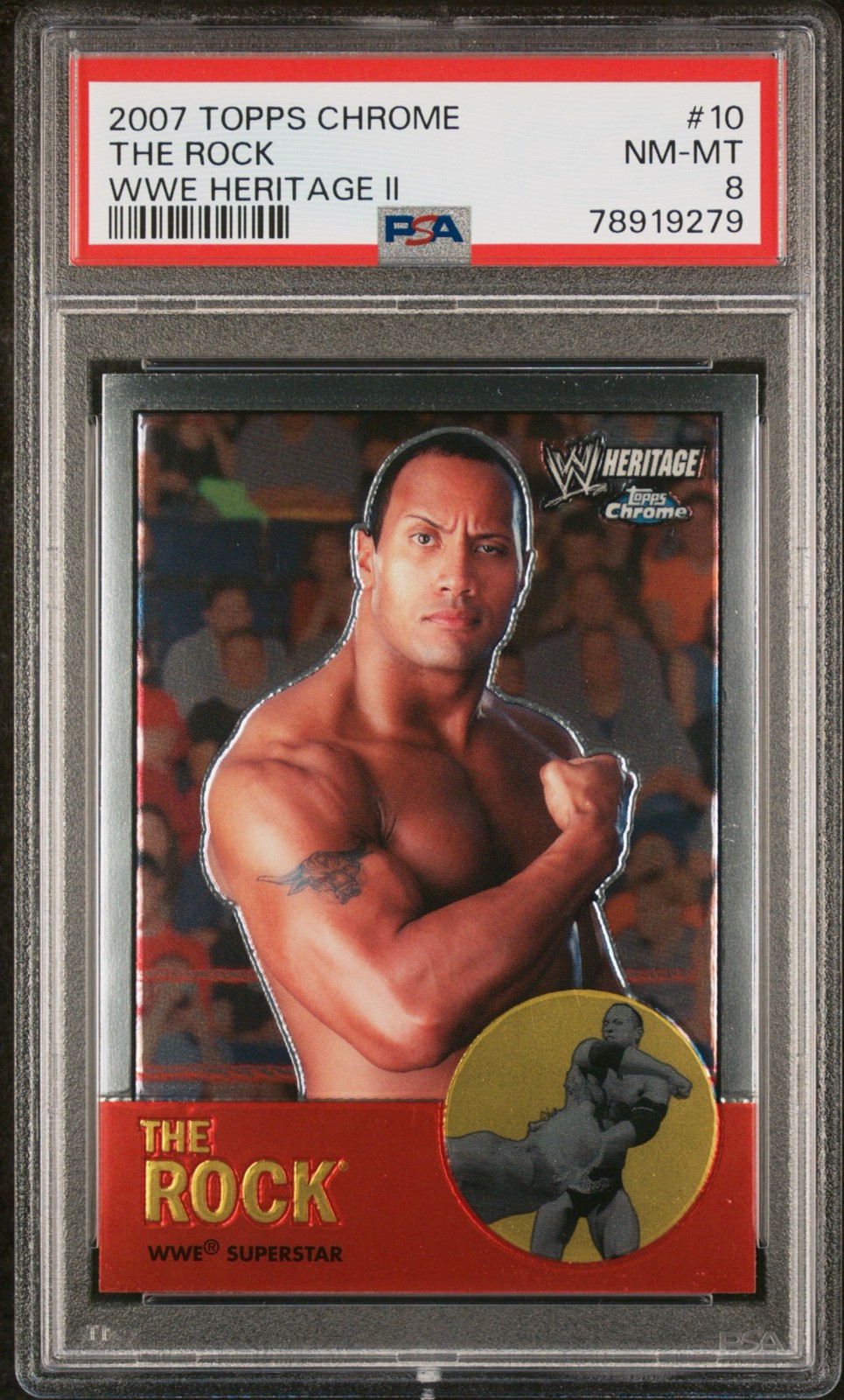 2007 Topps Heritage WWE Chrome Heritage II - The Rock #10