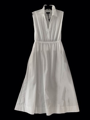 Rag & Bone Joan Sleeveless Poplin A-Line Cutout Dress Size L White Reg $398 NWT