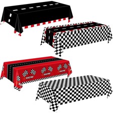4 Pack Racing Car Tablecloth - Race Car Birthday Party Decorations Racetrack Rec