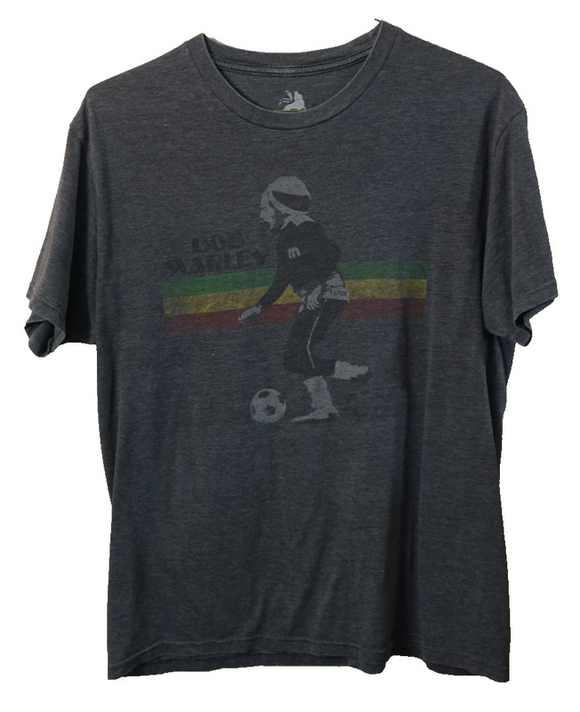 Zion rootswear L gray short sleeve Bob Marley cotton blend t-shirt