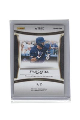 2024 Panini Select #SIG-EC Evan Carter Signatures Purple Prizms