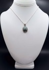 African Turquoise Pendant Necklace Post Earrings Set NIB Silver Plated 18”-21” — photo 3