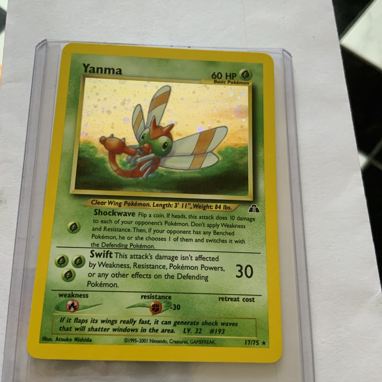 Yanma (17) Unlimited Holo Holo Rare Neo Discovery 17/75 NM Pokemon