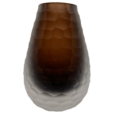 Bergamo Art 6'' High Premium Contemporary Glass Vase for Flowers in Brown