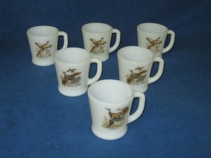 Six Fire King Wildlife Game Bird themed coffee mugs