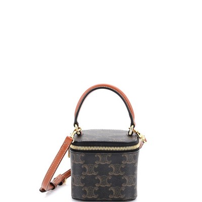 Celine Top Handle Square Vanity Case Triomphe Coated Canvas Mini