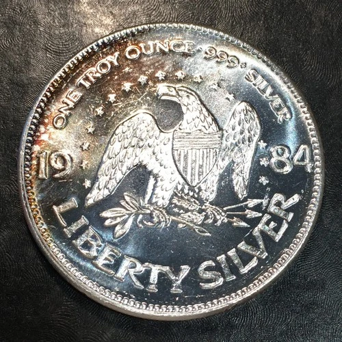 1oz Silver Bullion ORIGINAL 1984 A-MARK EAGLE & BELL style WE COMBINE SHIP #R897