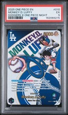 2025 ONE PIECE PROMOS DODGERS X ONE PIECE NIGHT #010 MONKEY D. LUFFY PSA 5