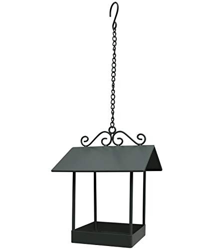Dehner Natura Premium Wildvogel Futterhaus Vilnius HäNgend Metall Grau-image