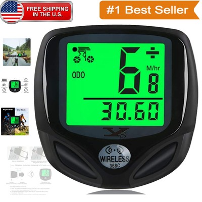 Multi-Function Bike Computer - LCD Waterproof Speedometer with Backlight Display