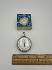 Vintage PIC 7 Jewels 1/10 Antimagnetic Stop Watch Timer w/ Box Switzerland 331/5