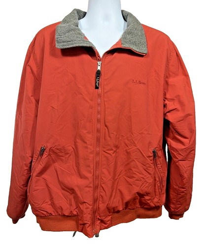 Vintage 90s LL Bean Warm Up Jacket Blue Fleece Lined Bomber Jacket
