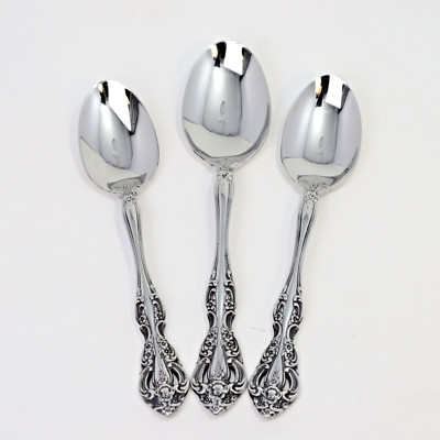 Oneida Stainless MICHELANGELO 2- Teaspoon 1- Soup Spoon 18/10 Stainless Flatware