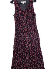 David Warren New York Dress Womens 12 Black Dainty Floral Sleeveless Lined