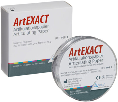 Becht Articulating ArtEXACT Articulating Paper Blue/Red Straight 250 strips/pk