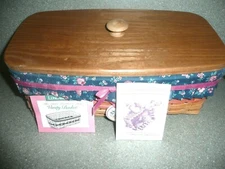 Longaberger 1996 Mothers Day Vanity Basket Combo 2 Plastic Protectors Lid Tie On
