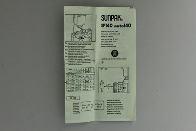 Anleitung Manual Sunpak SP140 auto 140 (12120538)