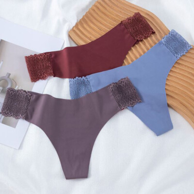 5 Pack Lot Sexy Womens Seamless Lace Waist Panties G string Thongs Bikini Brief
