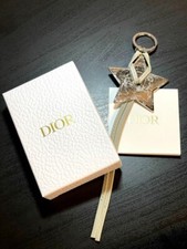 Christian Dior Novelty Charm Welcome Gift Key chain strap Star Key ring silver