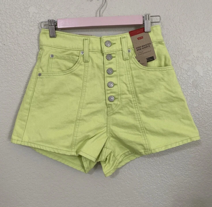 Lime green sale denim shorts