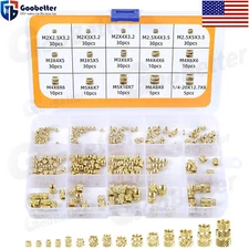 300Pcs M2-M6 Brass Knurled Nut Threaded Heat Set Inserts for Plastic 3D Printing