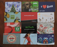 BARGAIN BUNDLE OF 12 ASSORTED UK GIFT CARDS. COLLECTORS ITEM. NO VALUE. LOT 20