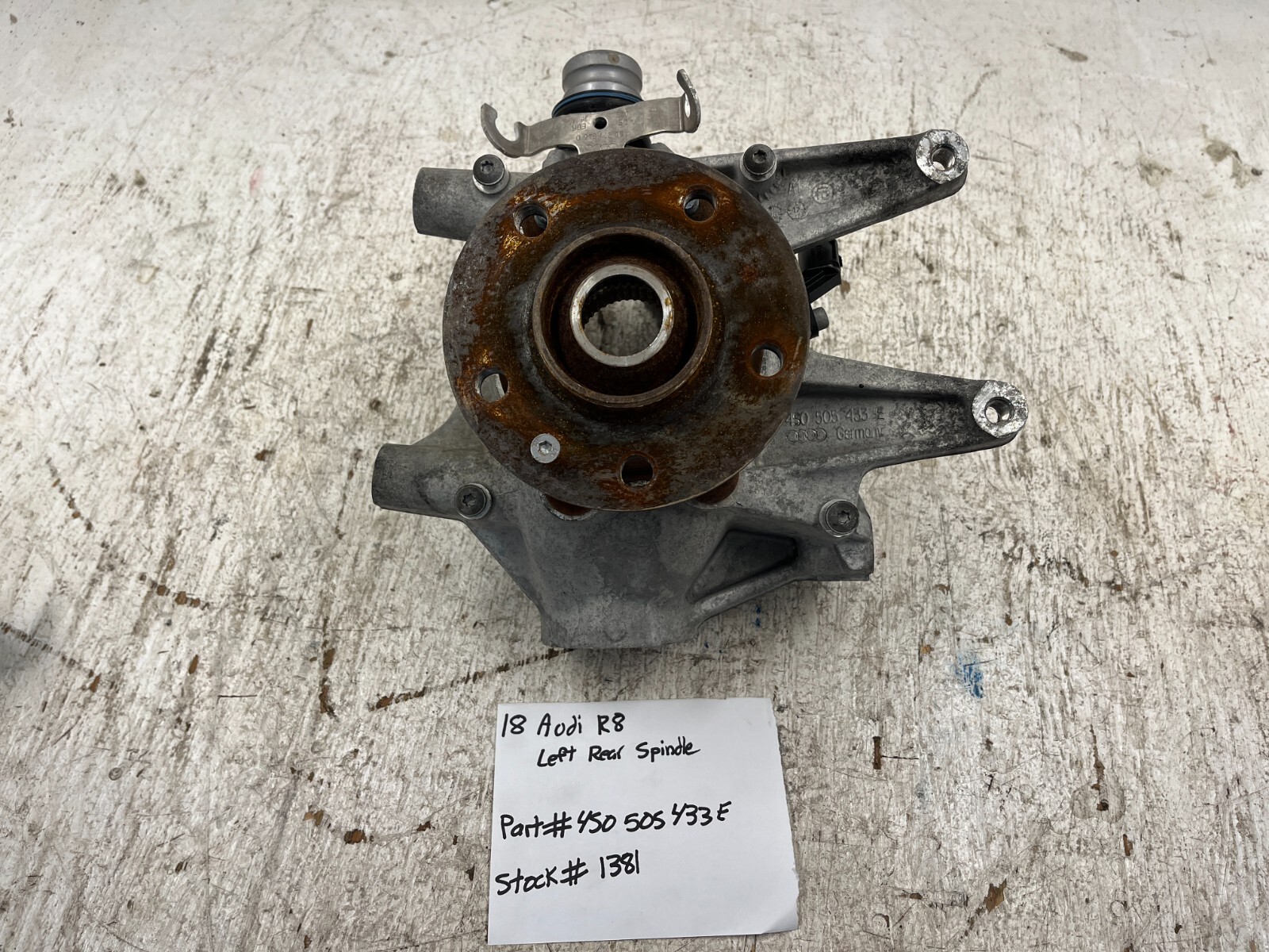 18 AUDI R8 PLUS HURACAN LEFT REAR SPINDLE KNUCKLE HUB ASSEMBLY 17-23 4S0505433E