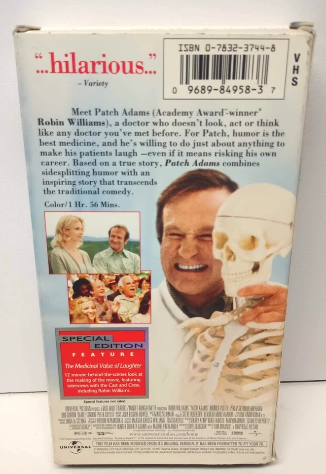 Patch Adams - Universal Special Edition Vhs Tape Movie Feat. Robin Williams - Image 2 of 4