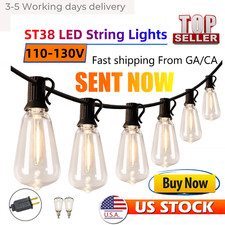 50FT Outdoor String Lights for Patio Waterproof Connectable ST38 LED Light
