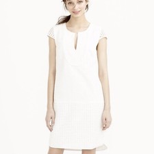 J. Crew White Lace Cap Sleeve Dress Medium