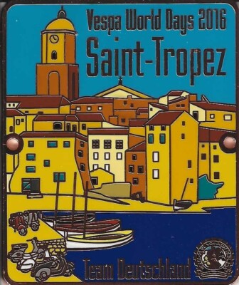 VESPA SCOOTER WORLD DAYS SAINT-TROPEZ # TEAM DEUTSLAND BADGE LEGSCHIELD EMBLEM