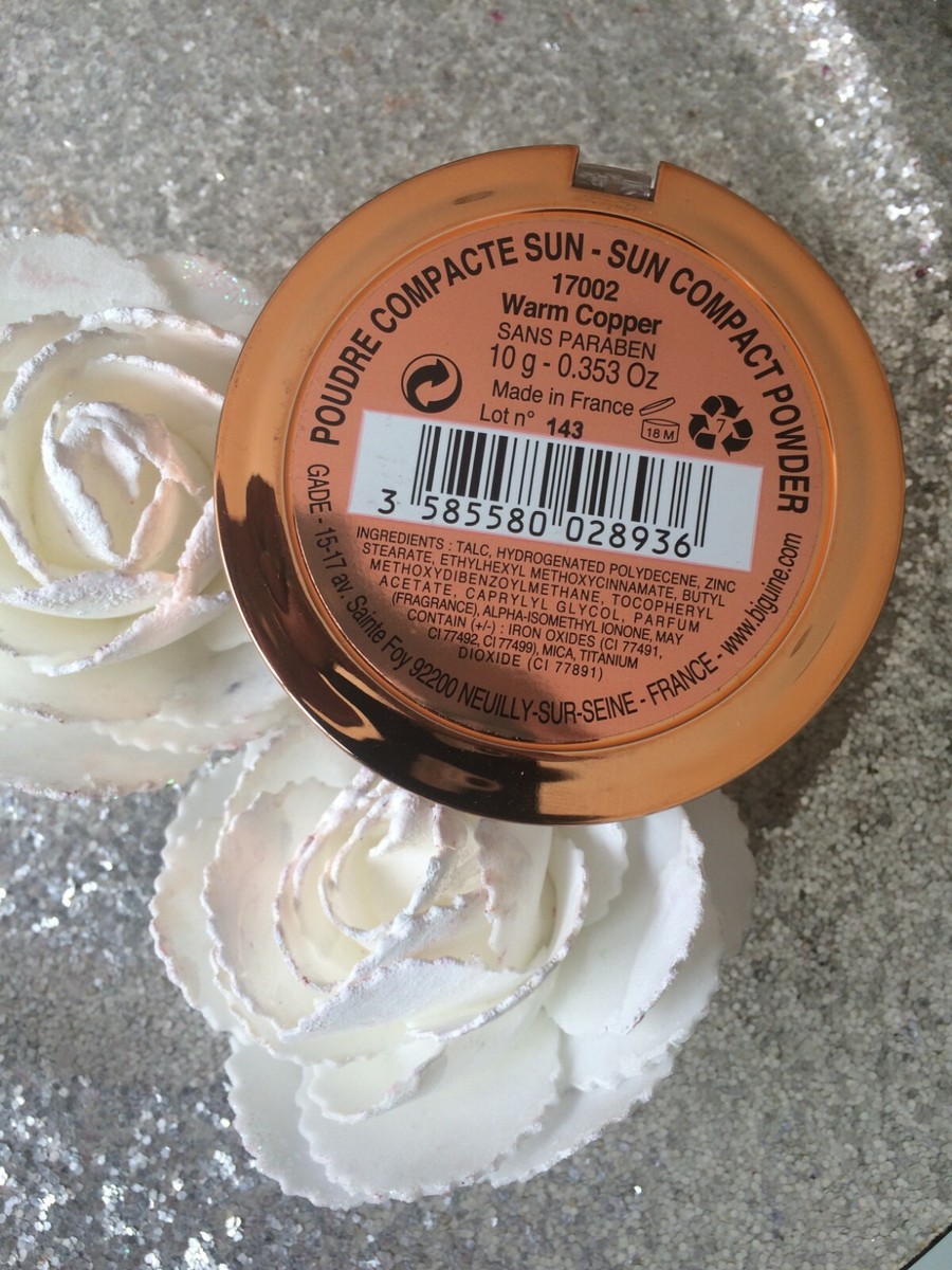 Poudre Compacte Bronzante Biguine Sun Light Copper - Teint Mat, SPF, 10g, Fabriqué En France