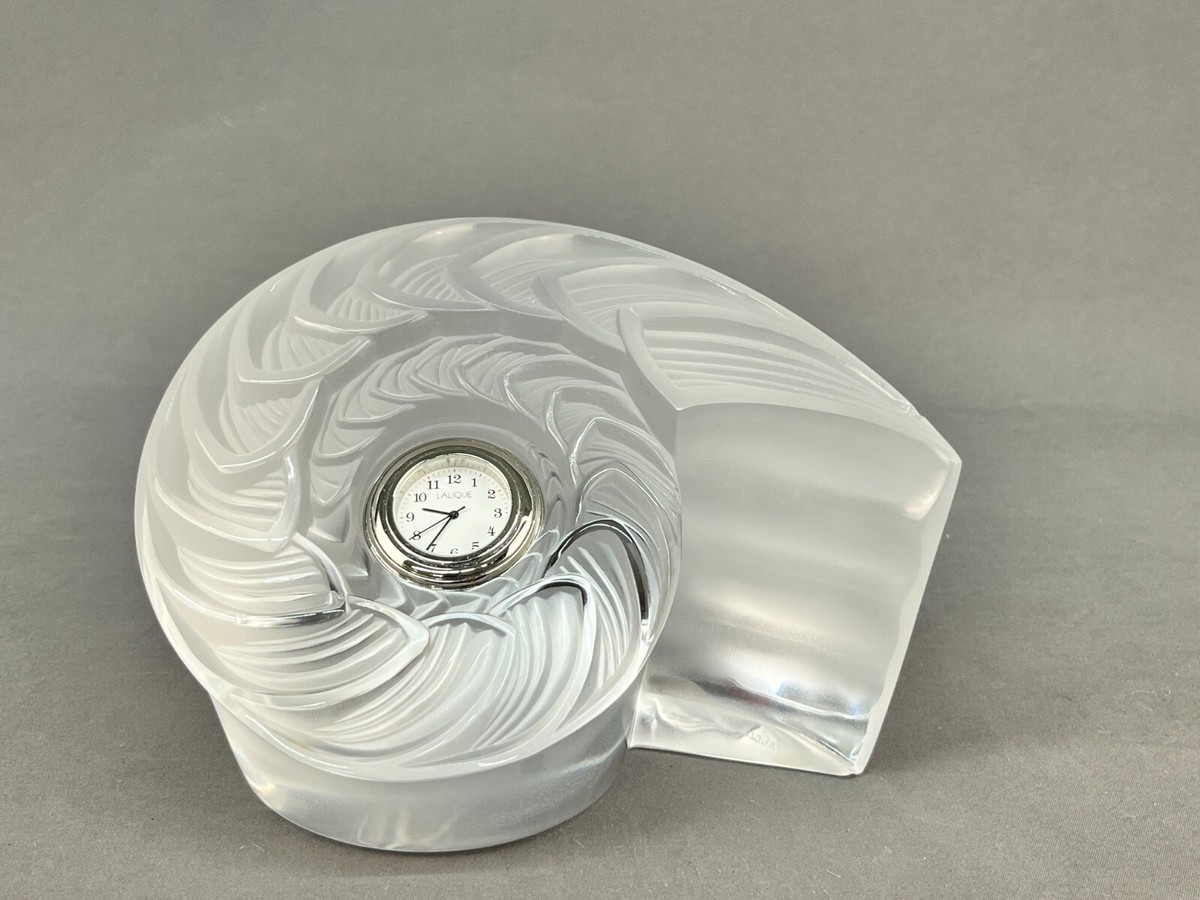 Lalique Crystal NAUTILUS 7” Clock Sculpture AS IS | eBay