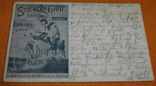 Stoewer's Greif Fahrräder Stettin Jugendstil AK 1899 Postkarte Fahrrad Werbung
