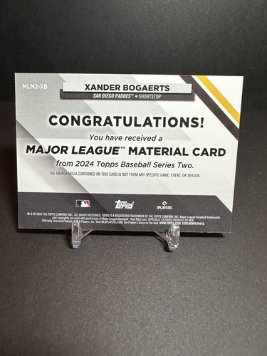 Xander Bogaerts 2024 Topps Series 2 Major League Material Relic Gold 32/50 - Picture 2 of 3