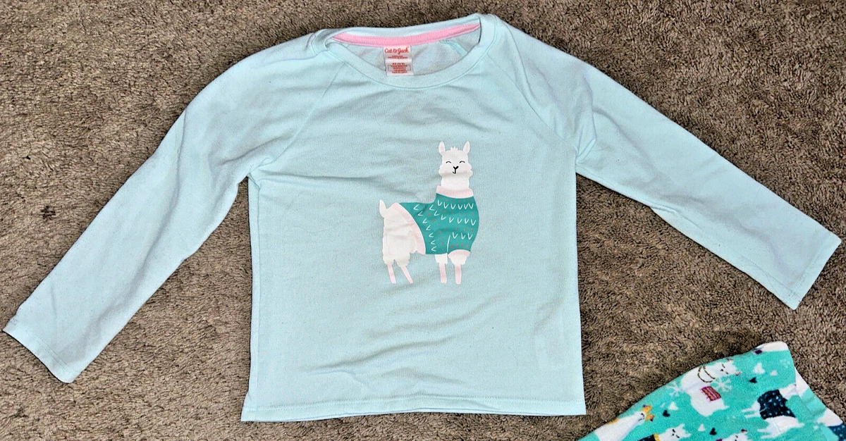 Cat Jack Girls Fleece Snowflake Scarf Sweater Llama Pajama