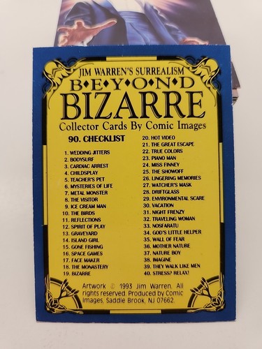 Jim Warren - Juego completo #1 - 90 tarjetas de coleccionista de Beyond Bizarre - surrealismo - 1993 - Imagen 8 de 10