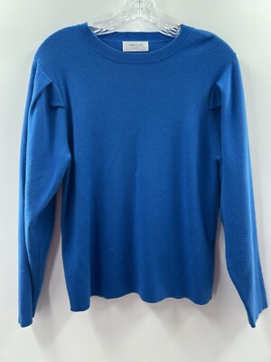 Opaque Clip Tokyo Women s Long Sleeve Blue Wool Blend Sweater Size Medium (38)