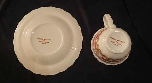 Vernon Kilns My Old Kentucky Home Cup & Saucer Collectible Scenic Americana - Picture 4 of 6