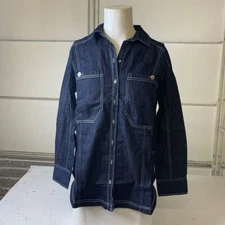 PILCRO By Anthropologie Oversized Denim Shirt Women's Size M Denim