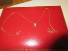 Costume Jewelry ,Vintage , 14K Chain Necklace , Beautiful Stone , Made in Italy
