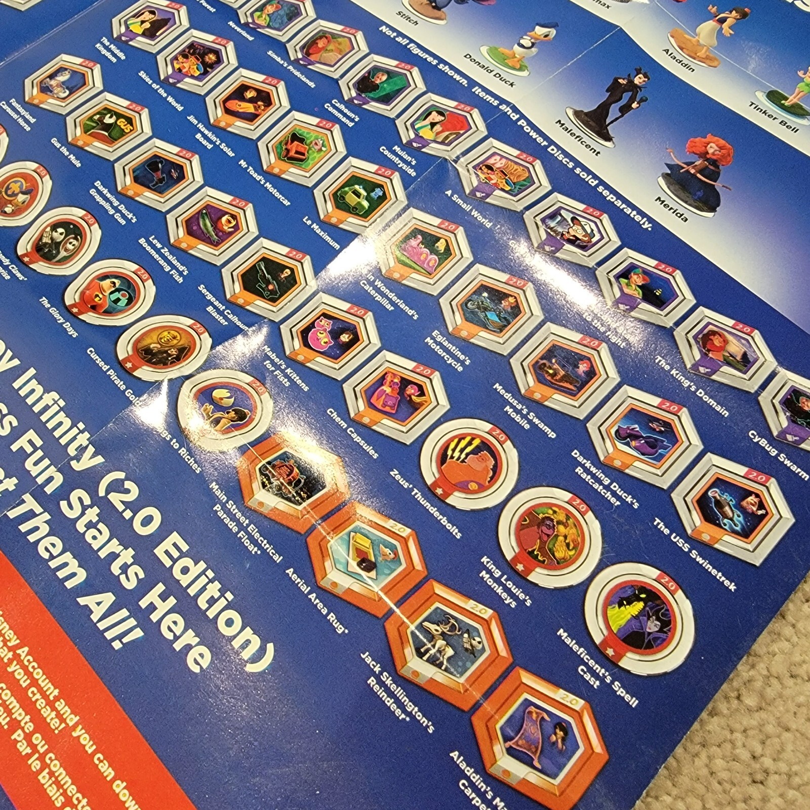 Disney Infinity 2.0 Poster Originals/Marvel & Power Disc Checklist