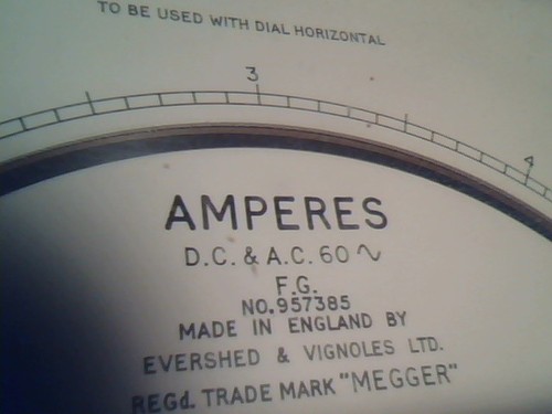 1930s MEGGER AMPERES AC/DC 5A EVERSHED & VIGNOLES vintage test meter ammeter - Picture 5 of 5