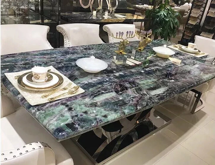 Buy Aventure agate Coffee Table Top, Geode Agate Stone Center Hallway Table Top - Image 3 of 4