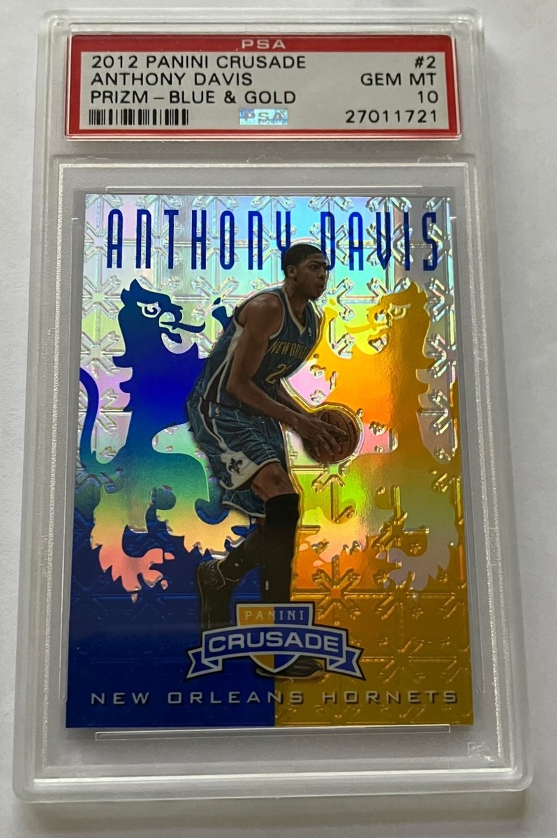 2012-13 Anthony Davis Panini Crusade Blue Gold Prizm Rookie RC PSA