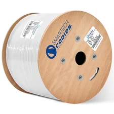1000ft CAT6A Riser Ethernet Cable Solid Bare Copper, CMR 750MHz UTP Bulk Blue